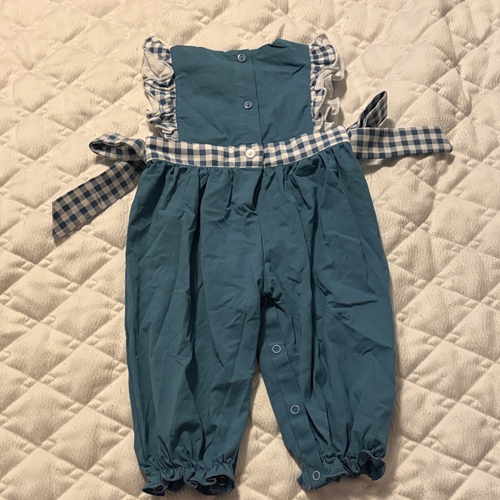 3m girls smocked romper- perfect for fall! - Picture 3 of 3